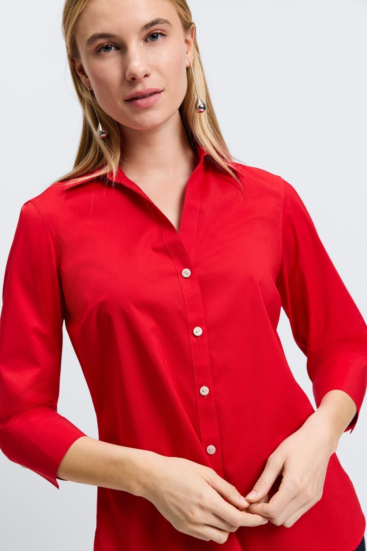 Mary No Iron Stretch 3/4 Sleeve Shirt