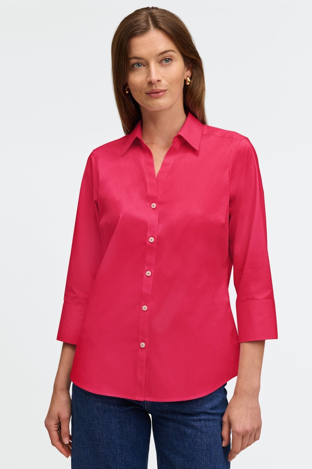 Mary No Iron Stretch 3/4 Sleeve Shirt