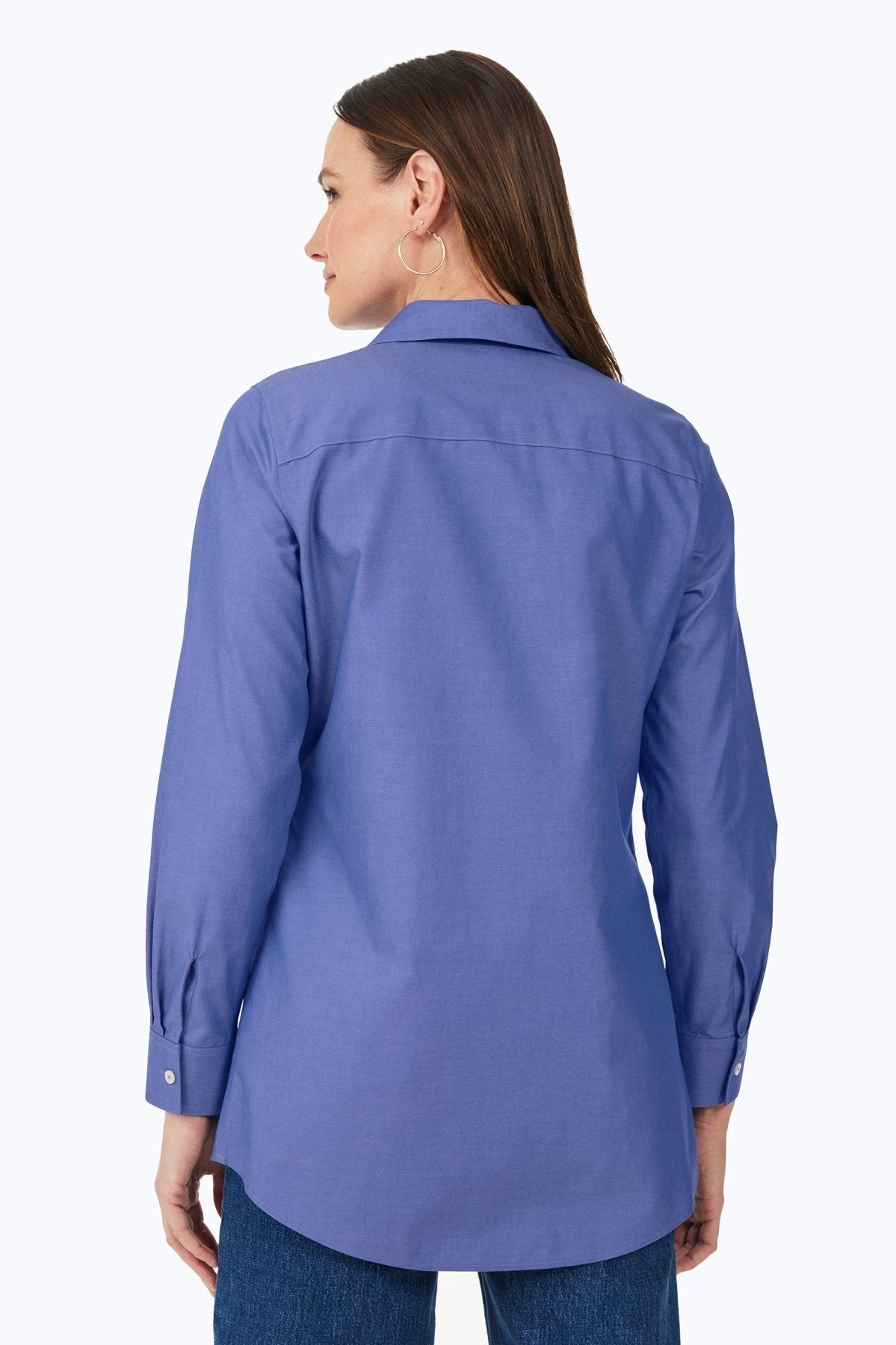 Cici No Iron Pinpoint Long Sleeve Tunic