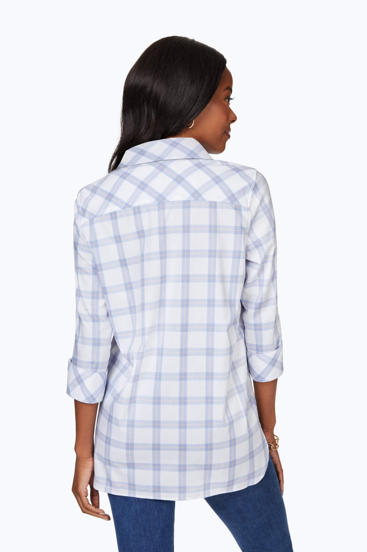 Pandora Breezy Plaid 3/4 Sleeve Tunic