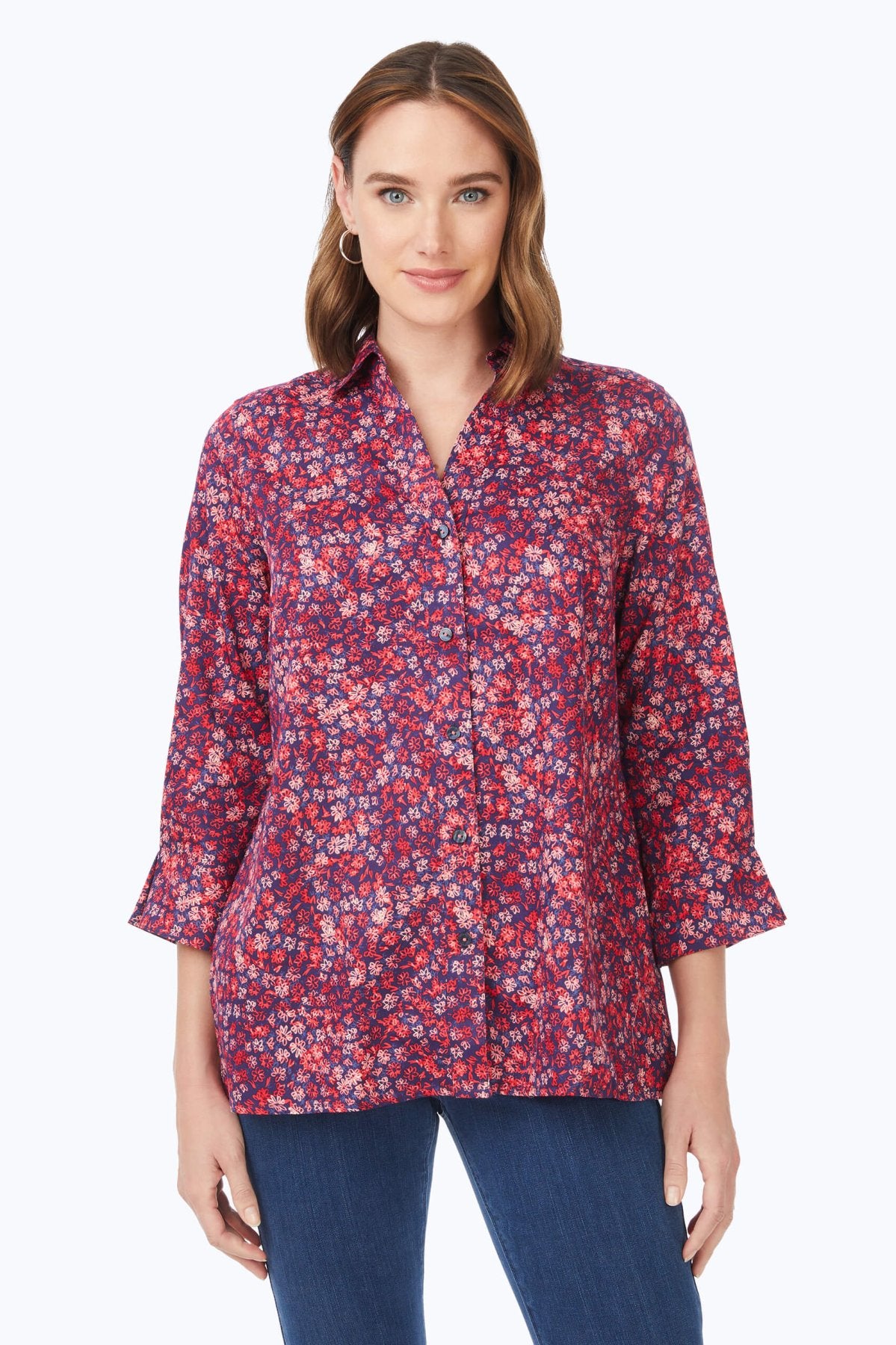 Piper Beach Blossoms 3/4 Sleeve Shirt