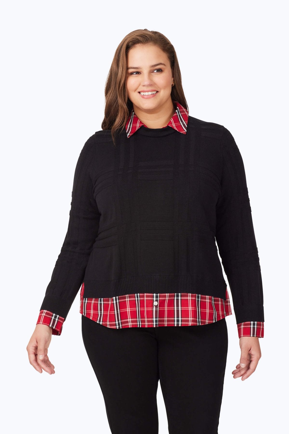 Plus size sweater shirt combo 2025