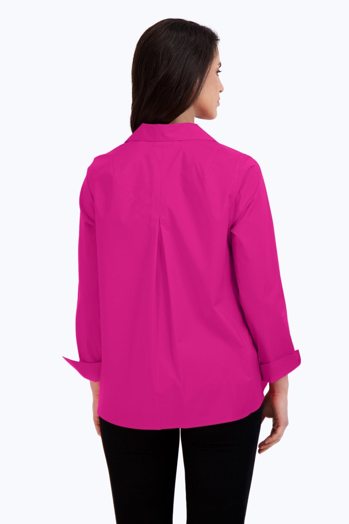 Agnes No Iron Stretch Long Sleeve Popover Shirt