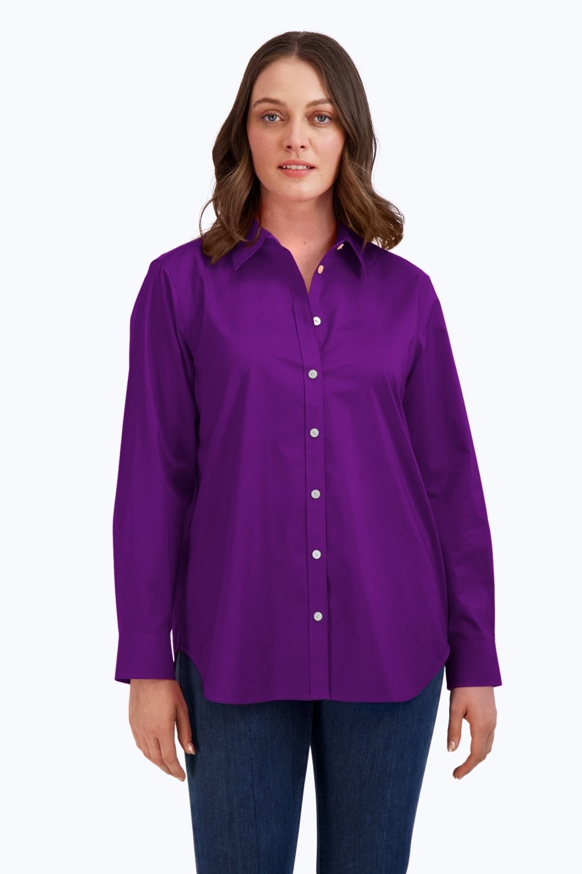 Boyfriend No Iron Stretch Long Sleeve Tunic