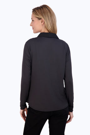 Marianna Knit-Woven Long Sleeve Layering Shirt