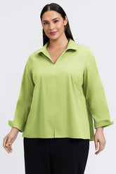 Agnes Plus No Iron Stretch Long Sleeve Popover Shirt