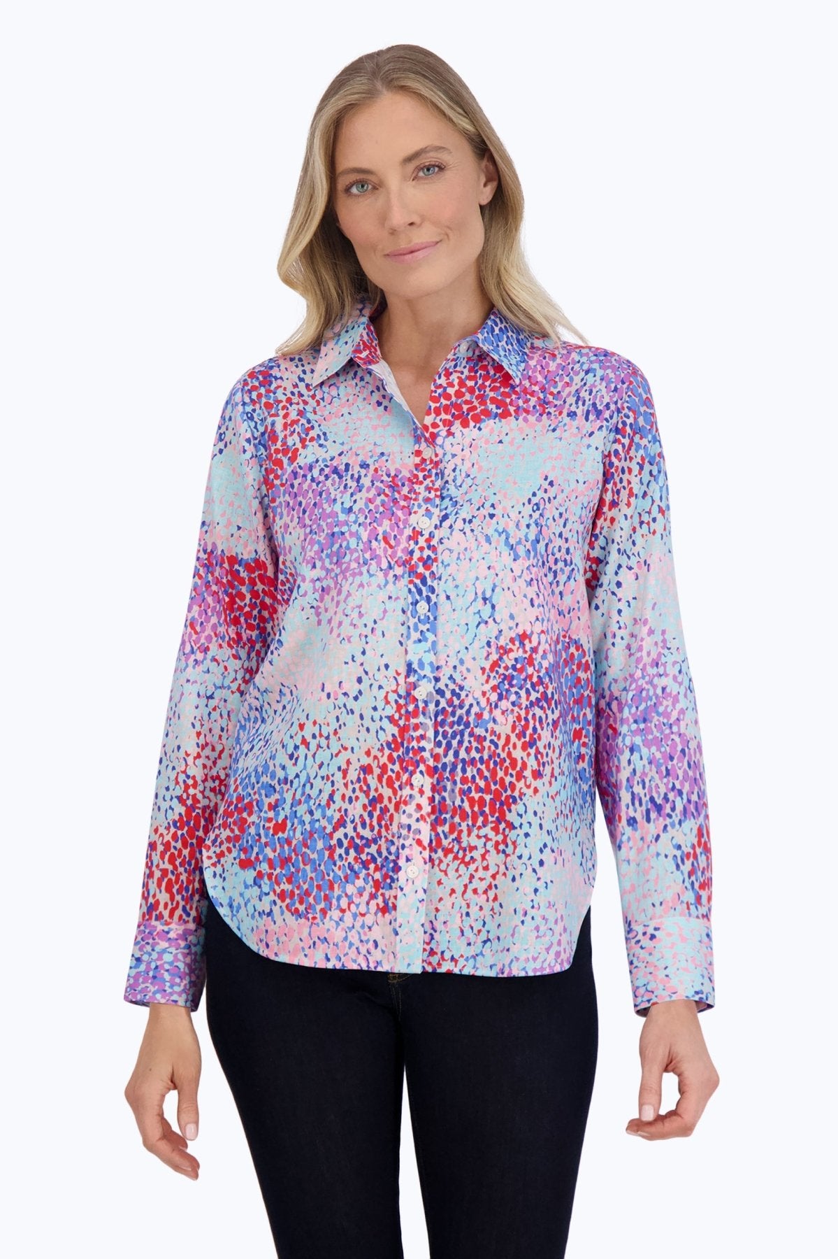 Meghan Linen Speckle Long Sleeve Shirt