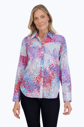 Meghan Linen Speckle Long Sleeve Shirt