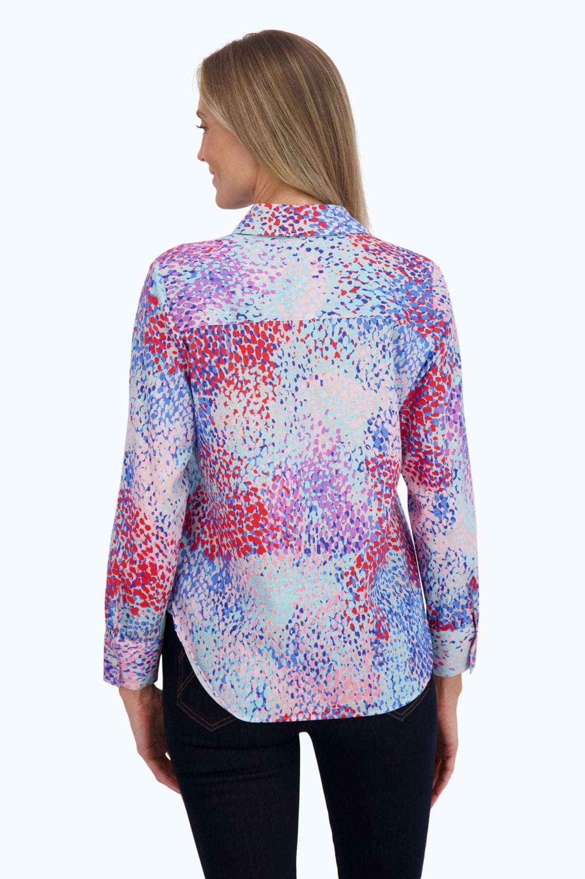 Meghan Linen Speckle Long Sleeve Shirt