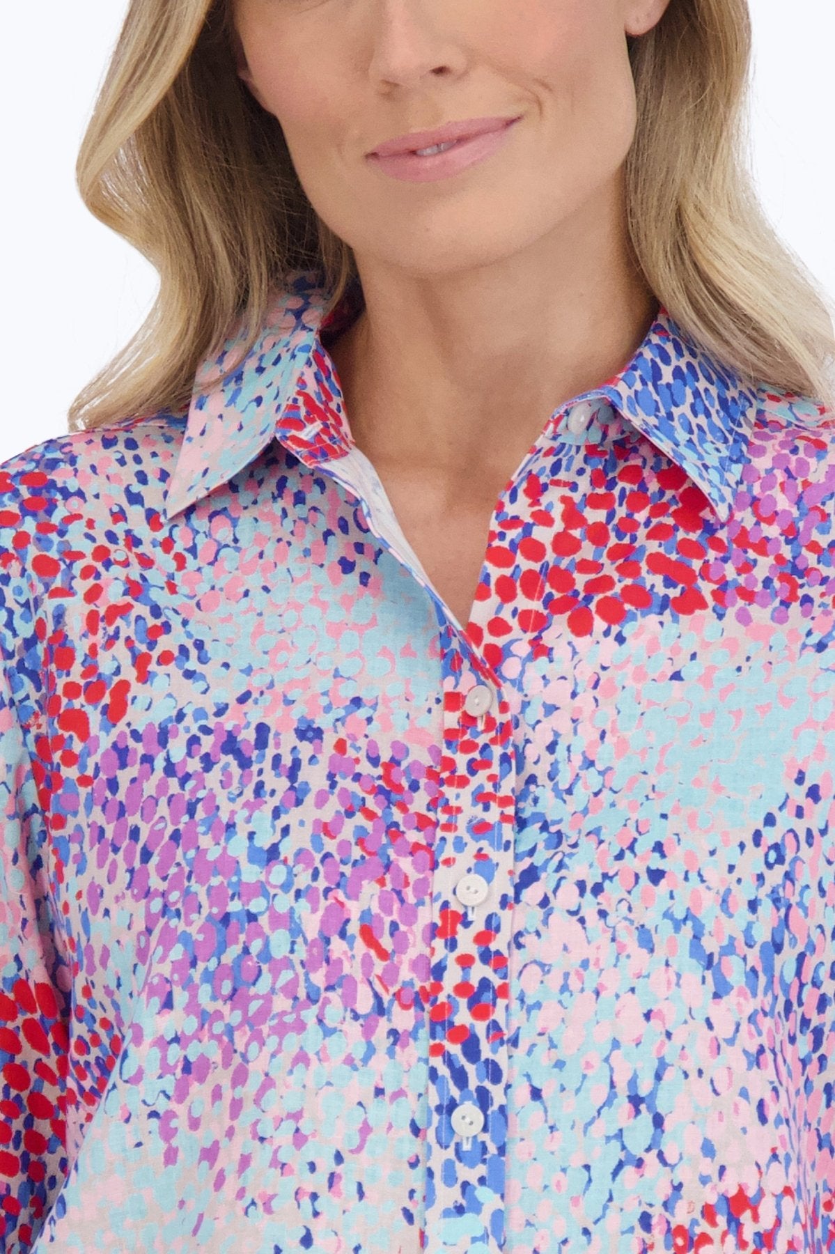 Meghan Linen Speckle Long Sleeve Shirt