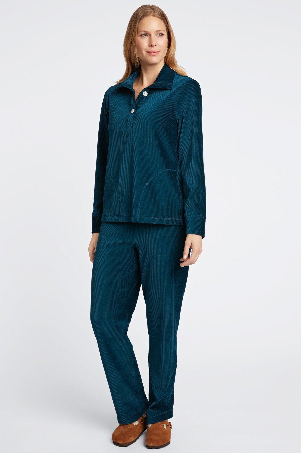 Sammy Plush Cord Long Sleeve Popover Sweater