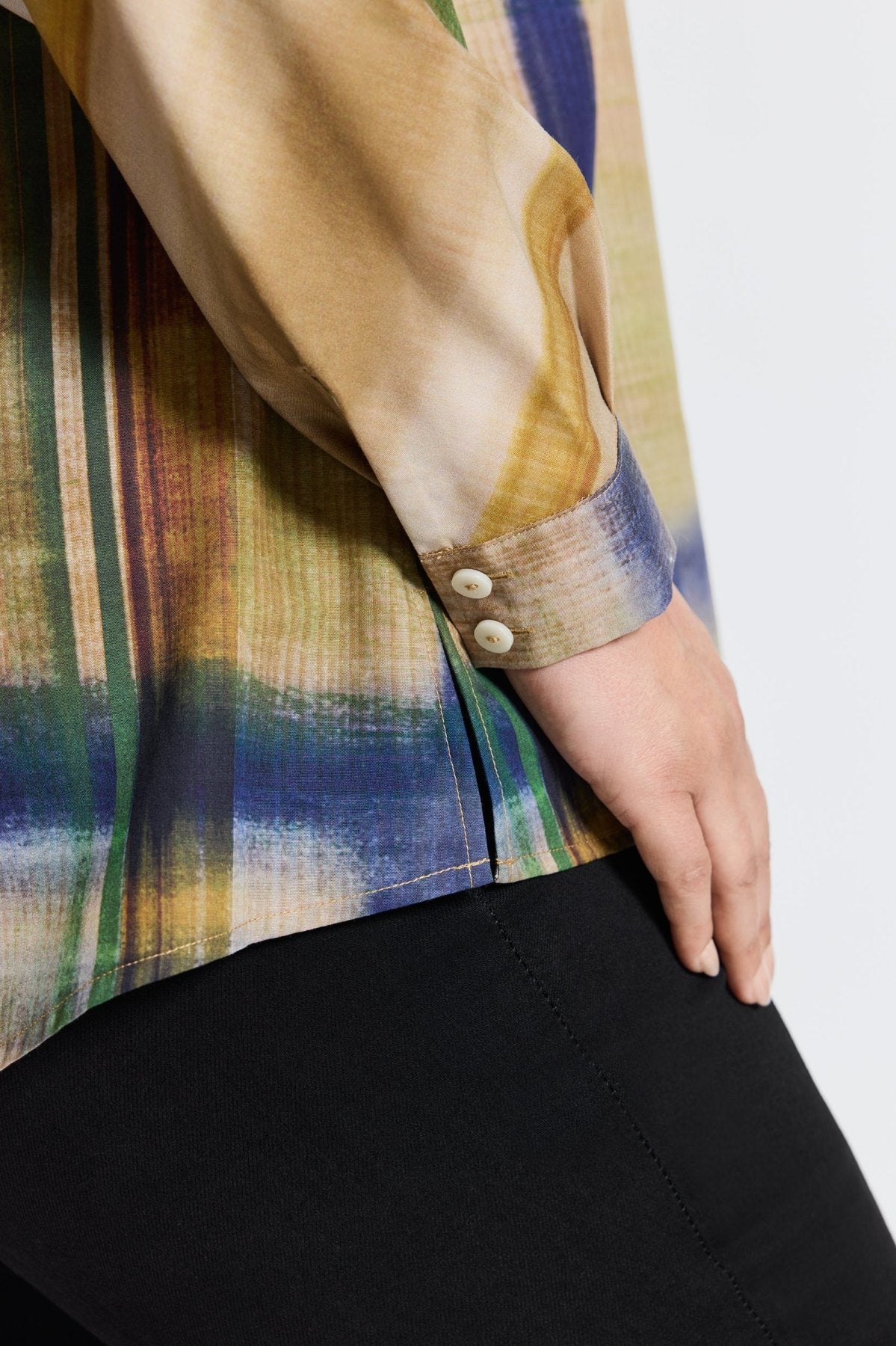 Delia Plus Painterly Plaid Long Sleeve Shirt