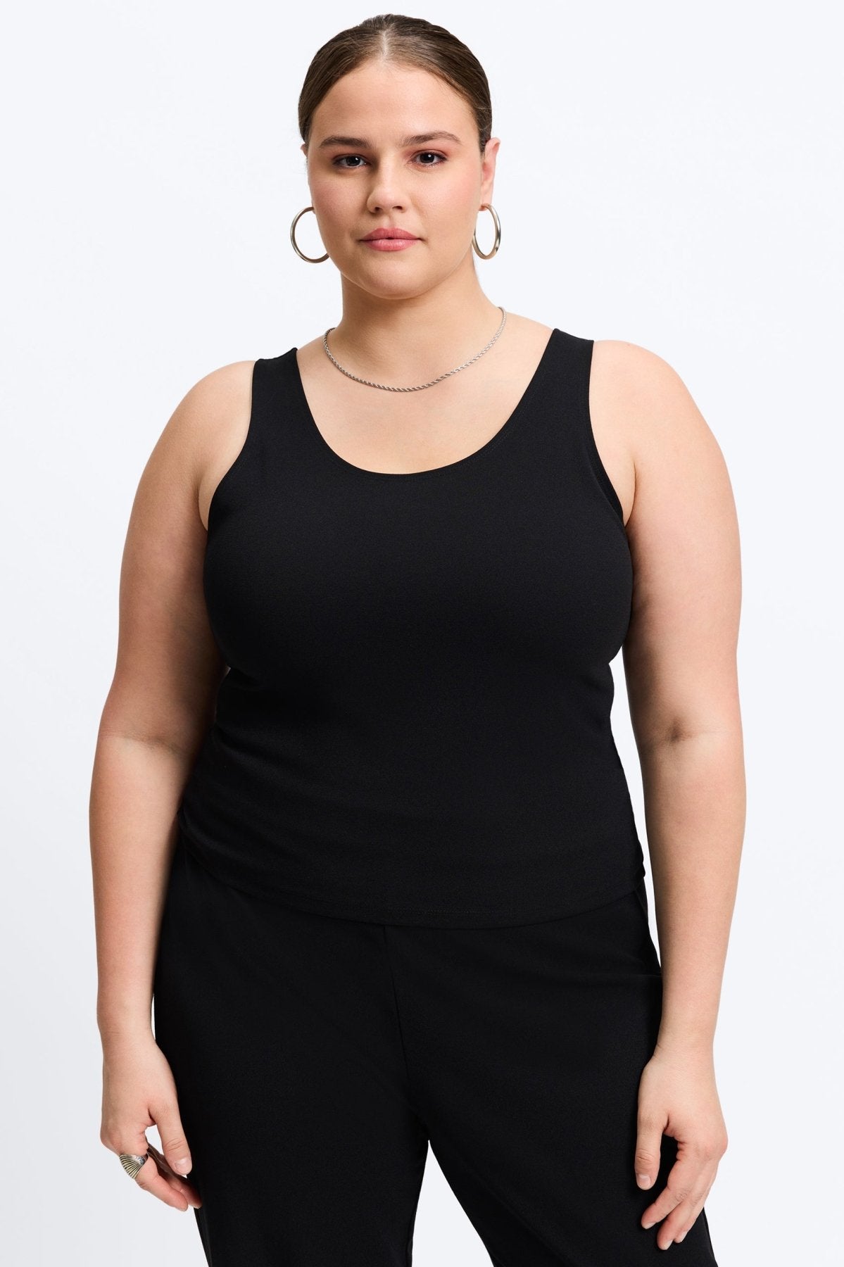 Georgia Plus Knit Crepe Sleeveless Tank
