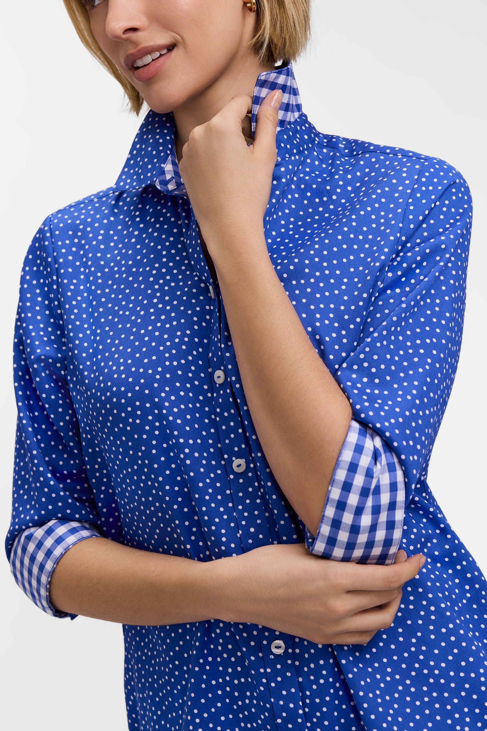 Margie Mini Polka Dot 3/4 Sleeve Shirt