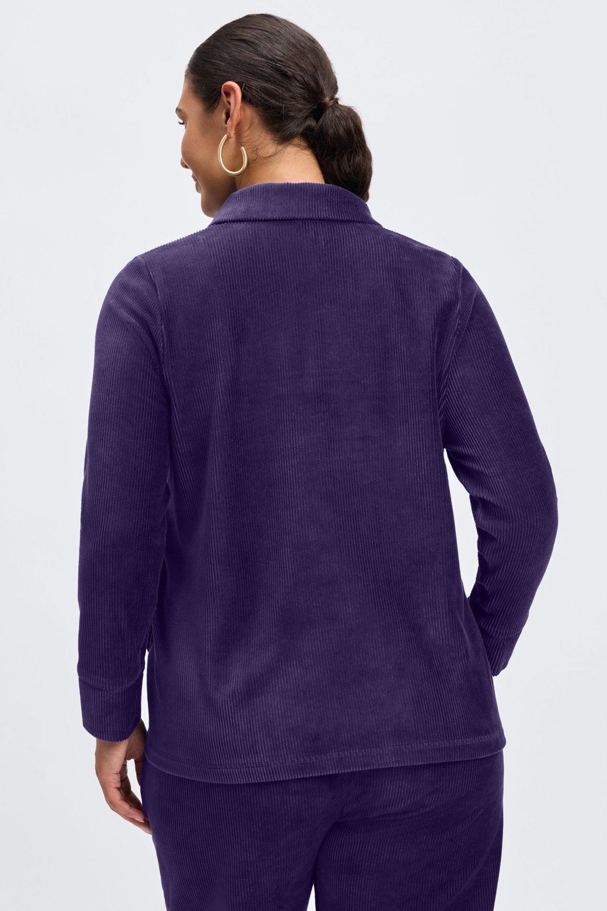 Sammy Plus Long Sleeve Plush Cord Popover Sweater