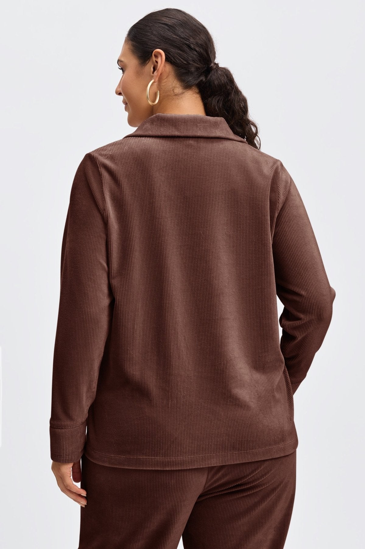 Sammy Plus Plush Cord Long Sleeve Popover Sweater