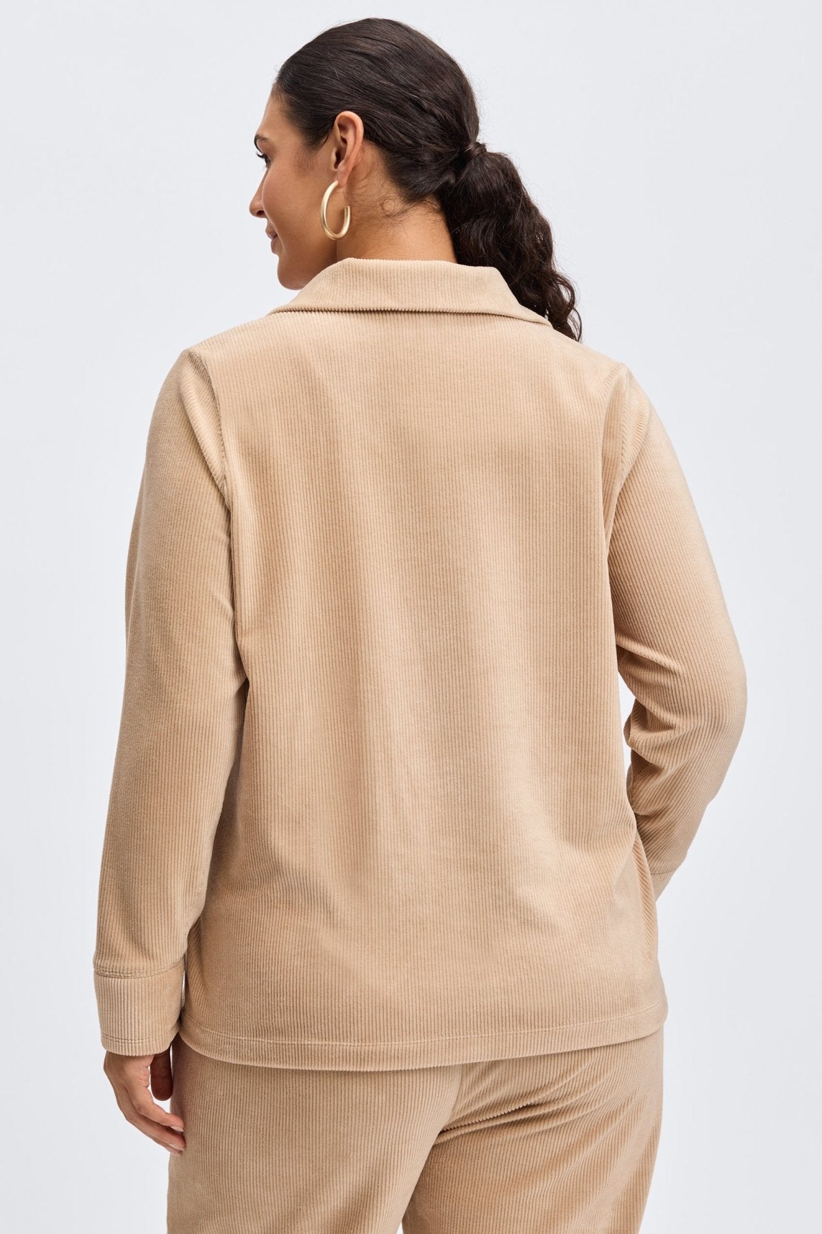 Sammy Plus Plush Cord Long Sleeve Popover Sweater