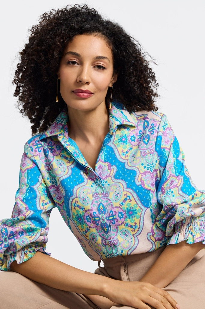 Olivia Paisley Medallion 3/4 Sleeve Shirt