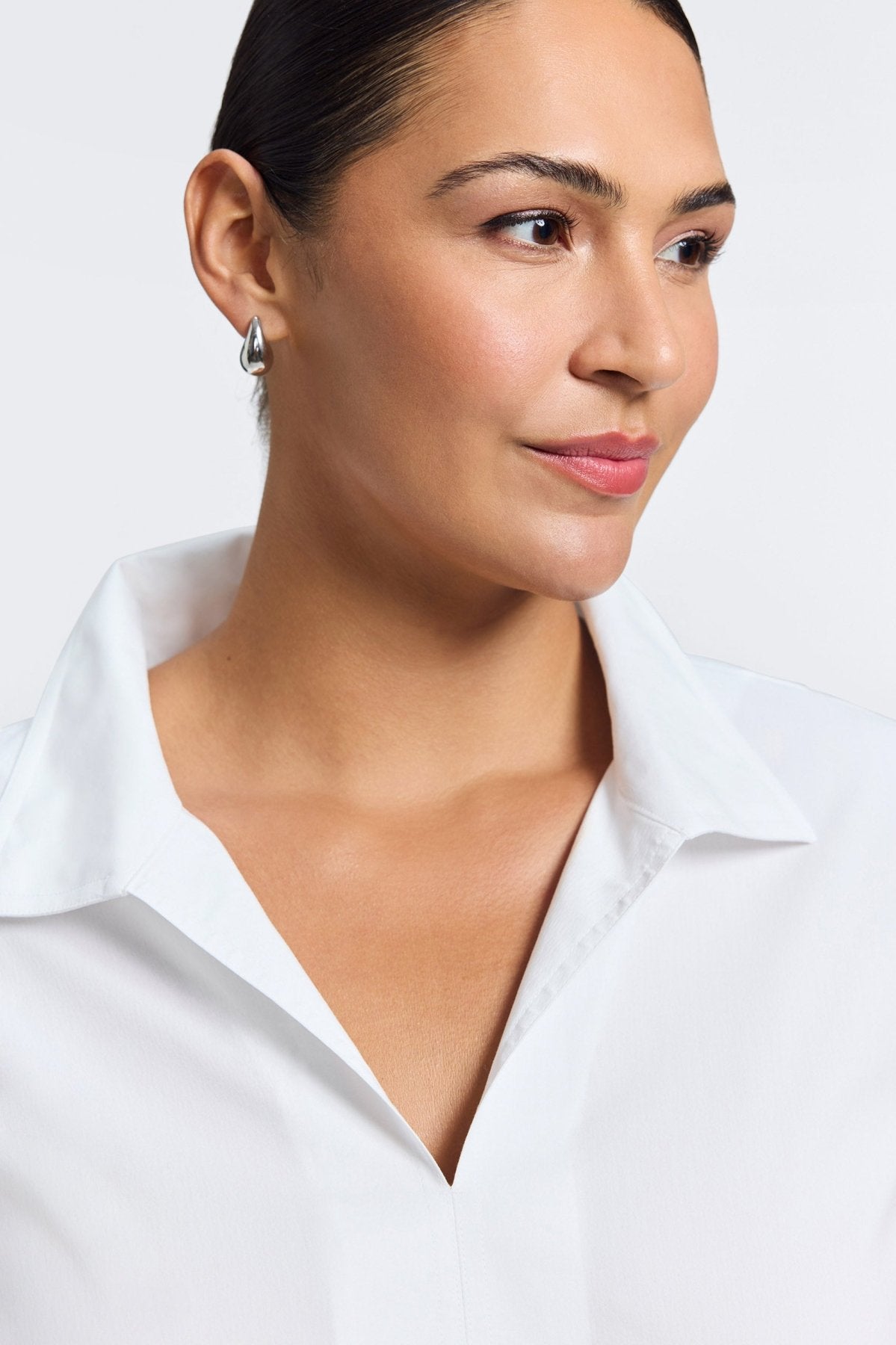 Agnes Plus No Iron Stretch Long Sleeve Popover Shirt