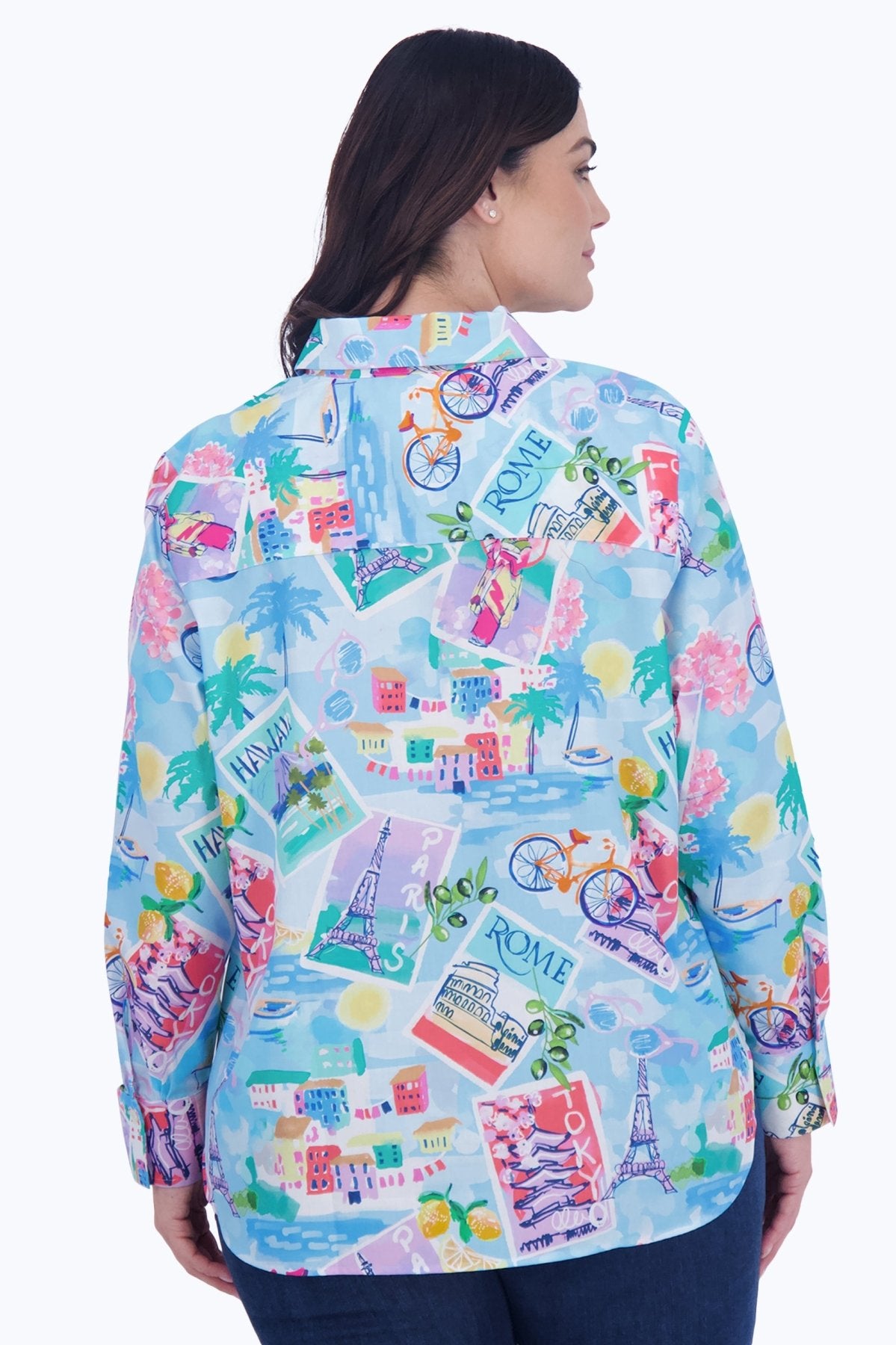 Meghan Plus Travel Conversational Long Sleeve Shirt