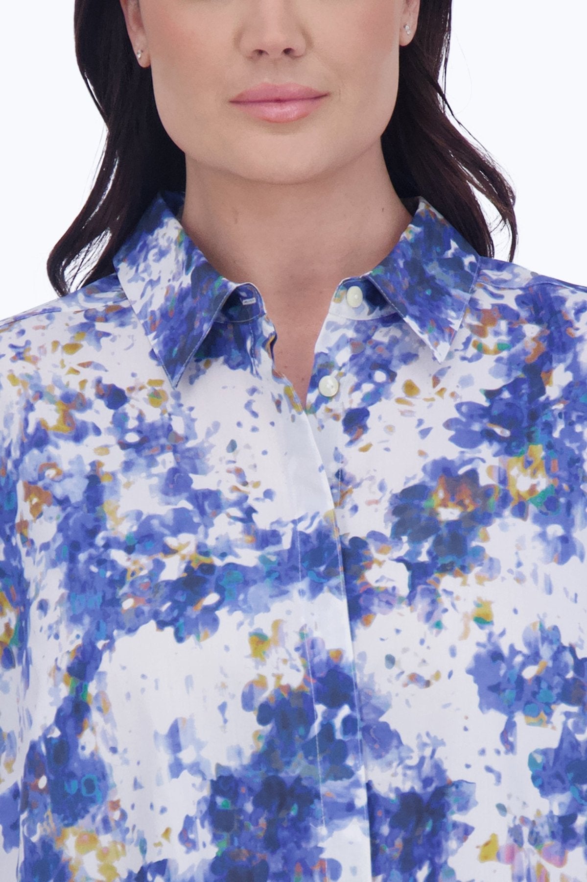 Olivia Plus Abstract Floral 3/4 Sleeve Shirt