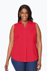 Taylor Plus Stretch Non-Iron Sleeveless Shirt #color_sweet cherry