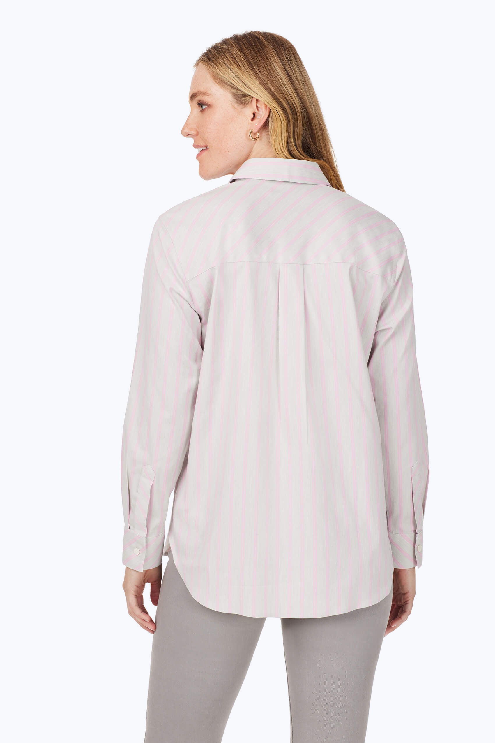 Boyfriend Heathered Stripe Non-Iron Tunic