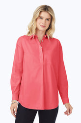 Lacey Stretch Non-Iron Pullover Tunic #color_coral sunset
