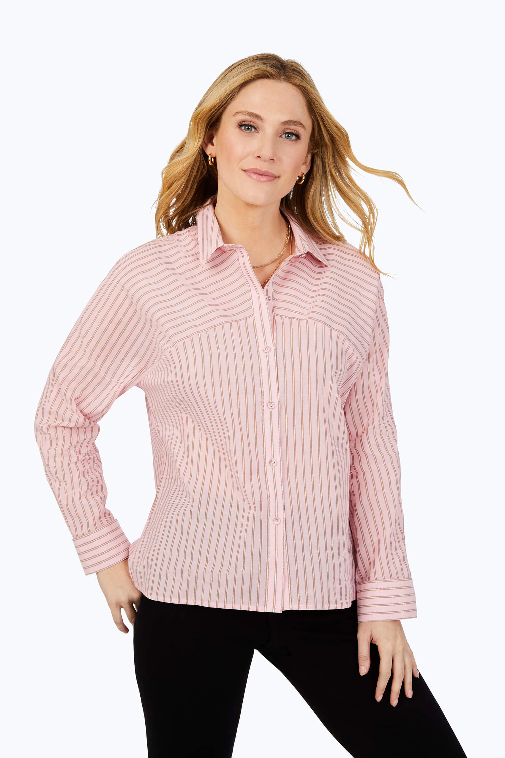 Metallic Glitzy Stripe Shirt