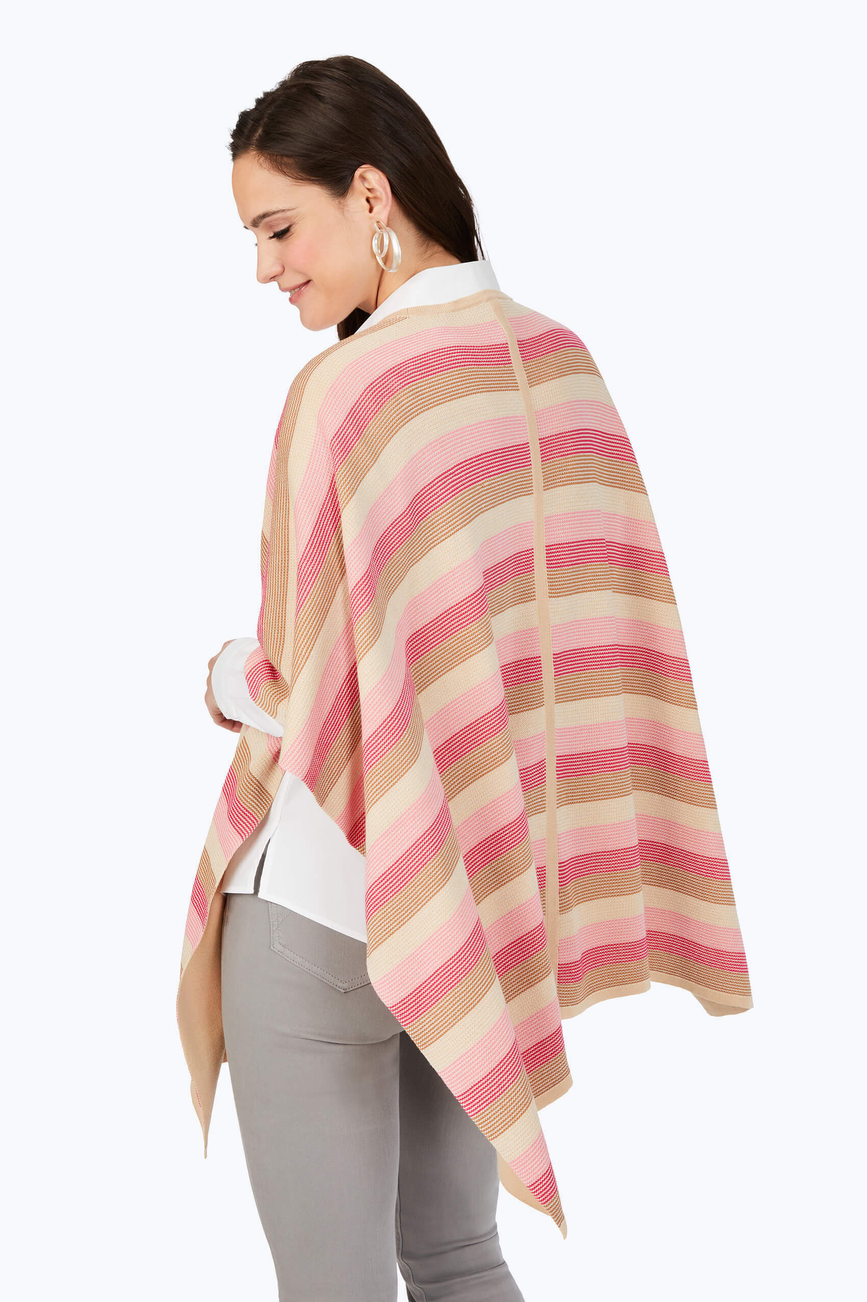 Multi Stripe Reversible Ruana