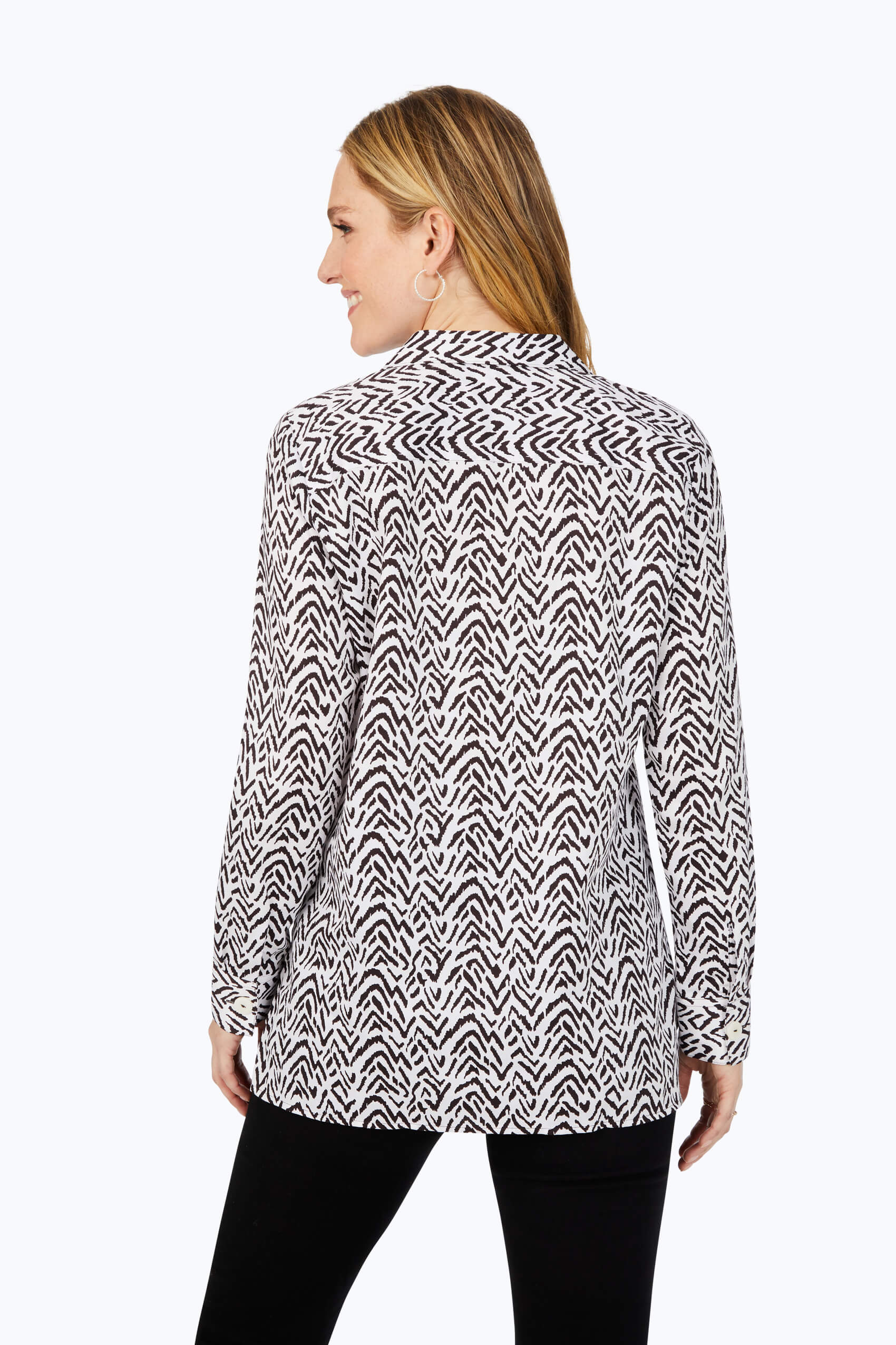 Animal Herringbone Non-Iron Tunic
