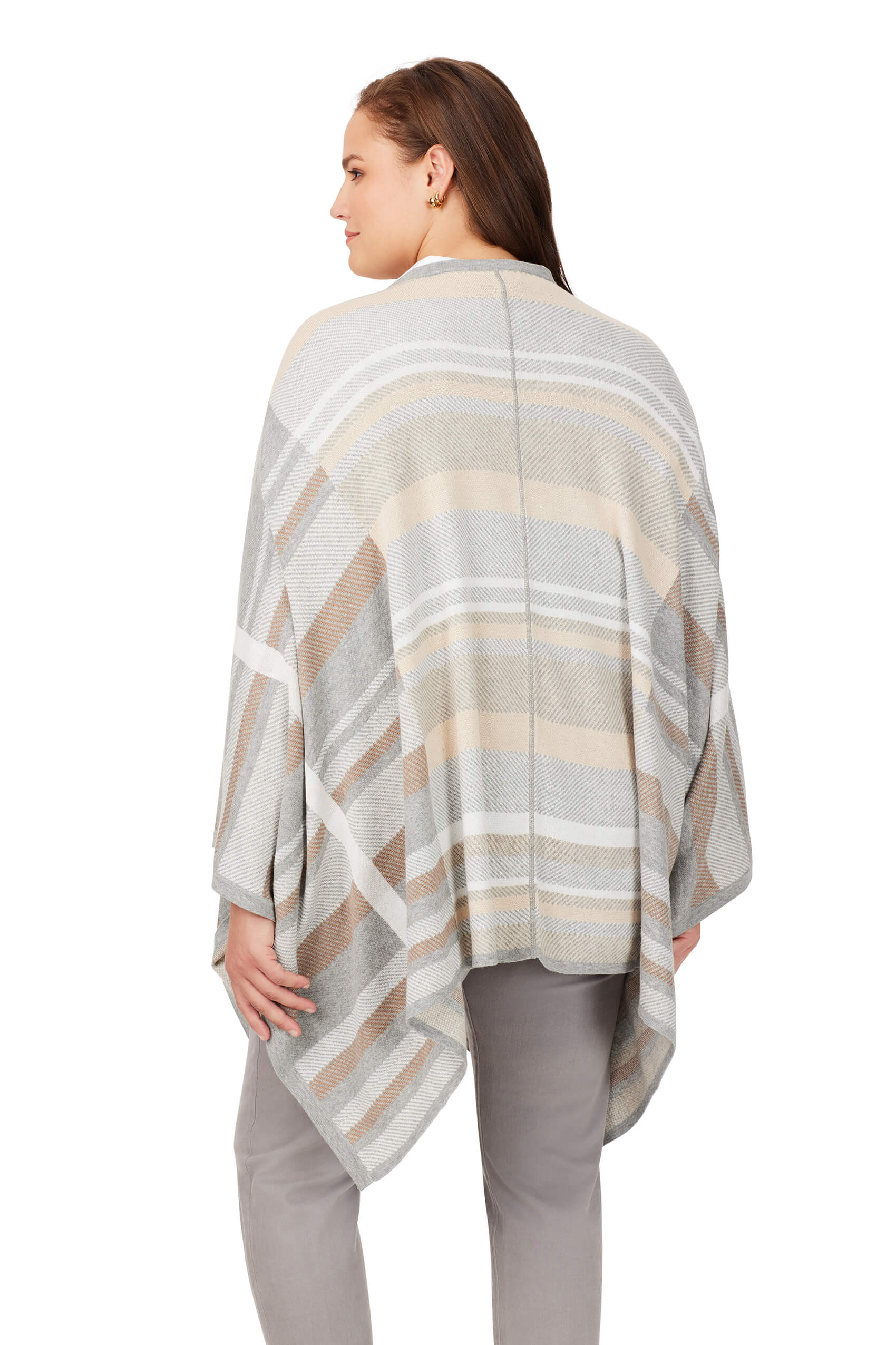Plus Multi Plaid Ruana