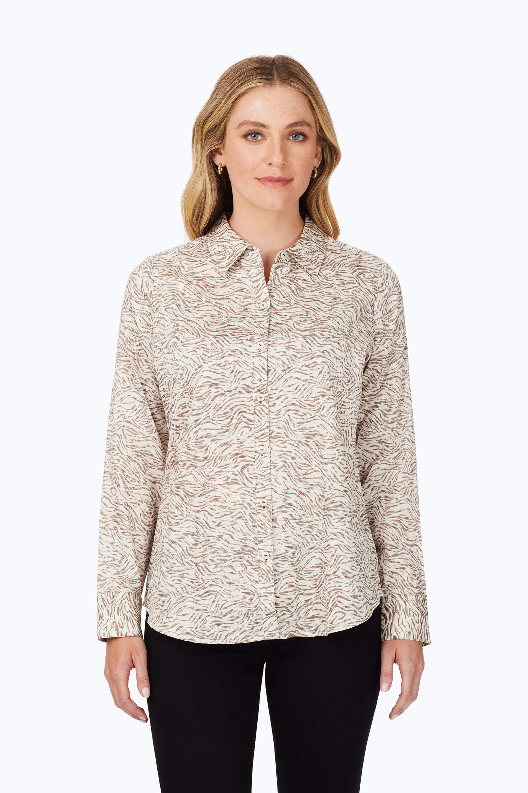 Davis Non-Iron Cocoa Zebra Shirt