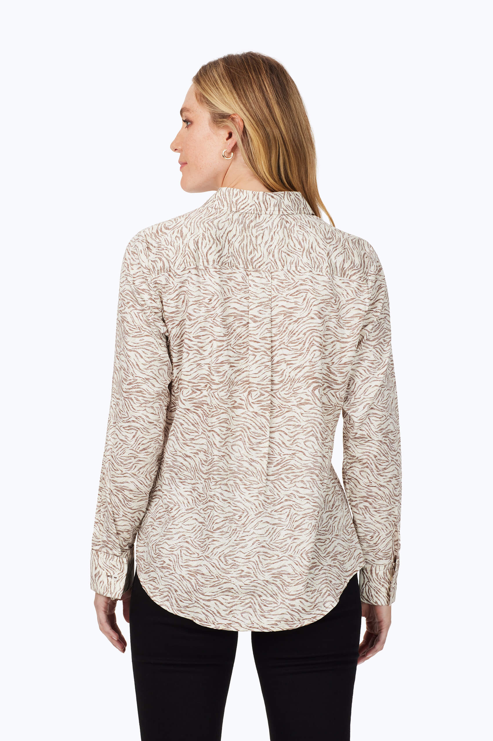 Davis Non-Iron Cocoa Zebra Shirt