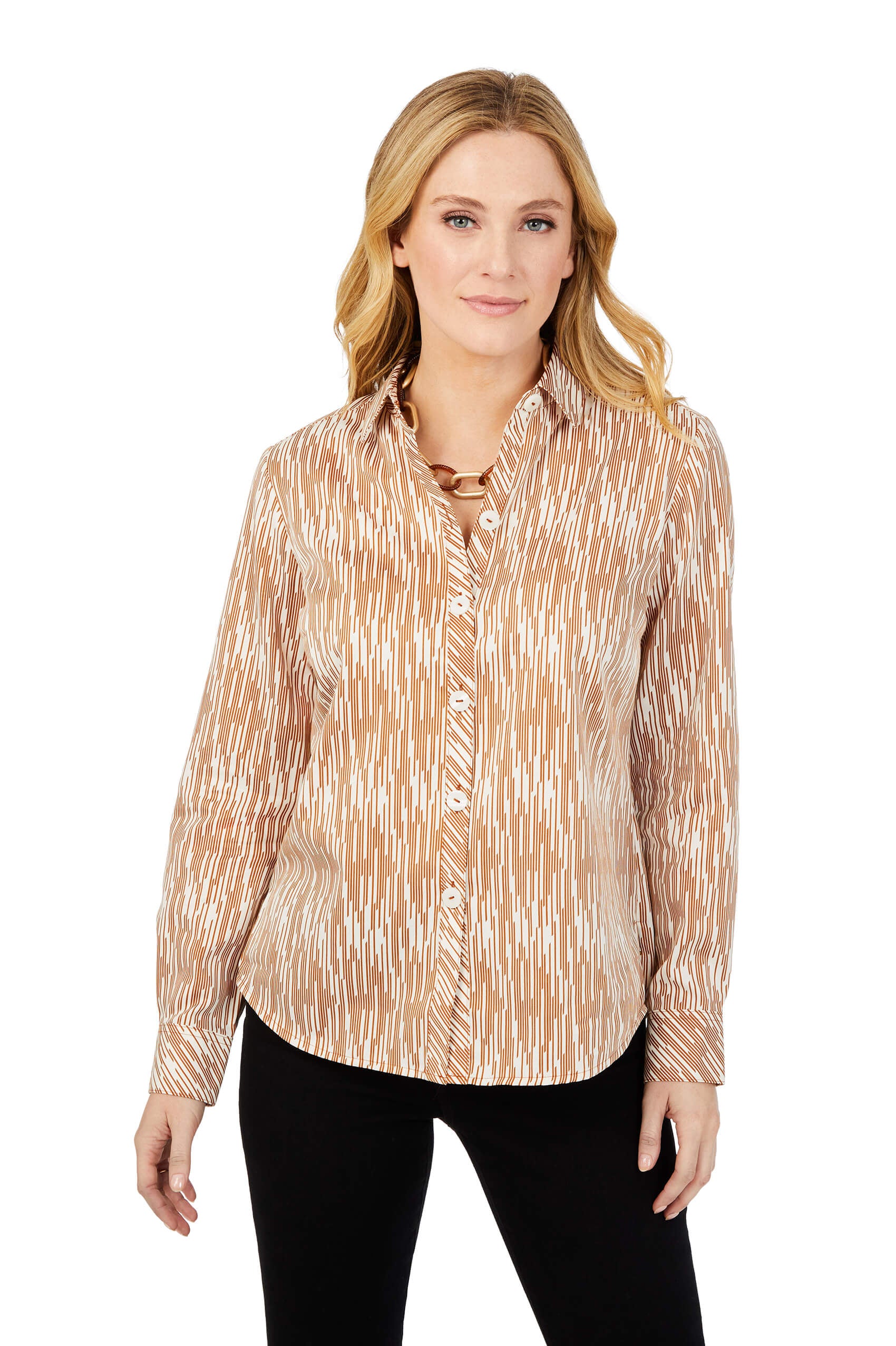 Ava Non-Iron Warm Geo Shirt