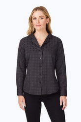 Monica Non-Iron Geo Jacquard Shirt #color_black