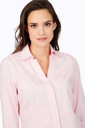 Taylor Petite No Iron Pinpoint 3/4 Sleeve Shirt