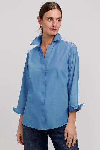 Taylor Petite No Iron Pinpoint 3/4 Sleeve Shirt