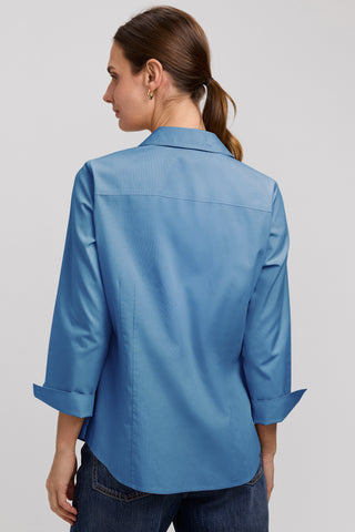 Taylor Petite No Iron Pinpoint 3/4 Sleeve Shirt