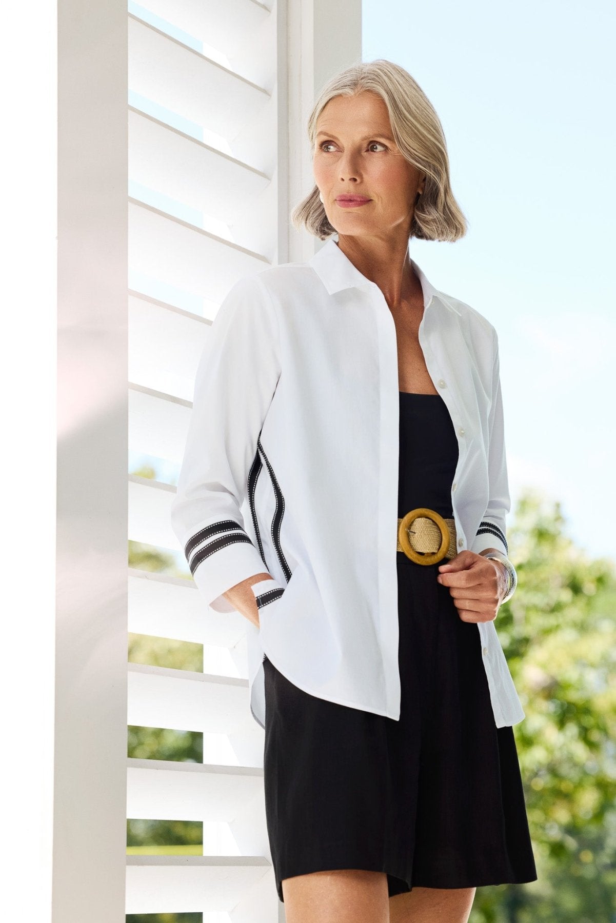 Brooke No Iron Pinpoint 3/4 Sleeve Shirt