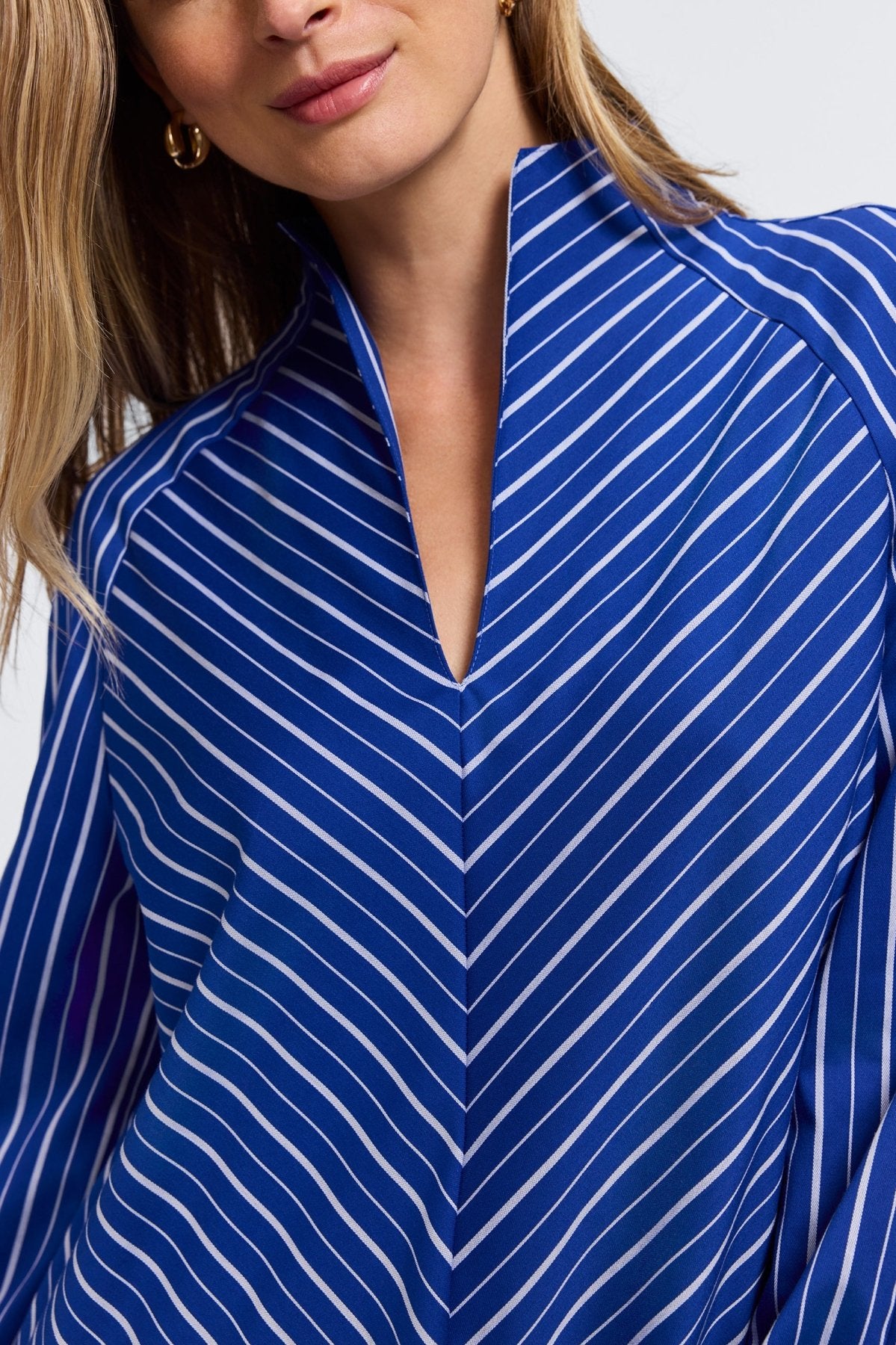 Daphne Classic Wide Stripe Long Sleeve Popover Shirt