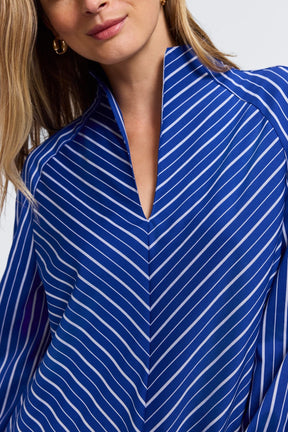 Daphne Classic Wide Stripe Long Sleeve Popover Shirt