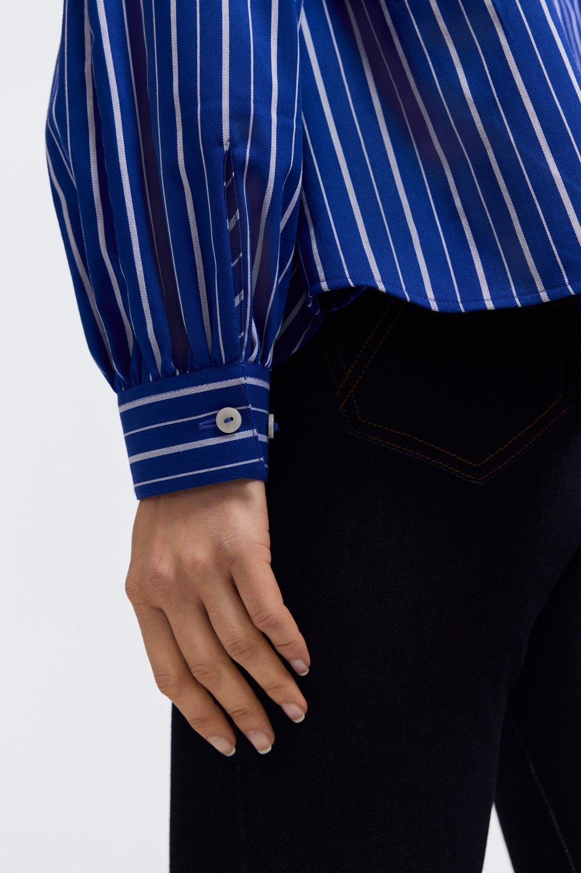 Daphne Classic Wide Stripe Long Sleeve Popover Shirt