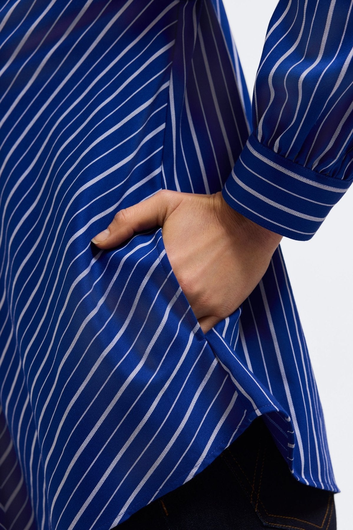 Daphne Classic Wide Stripe Long Sleeve Popover Shirt
