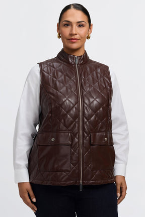 Billie Plus Vegan Leather Quilted Vest