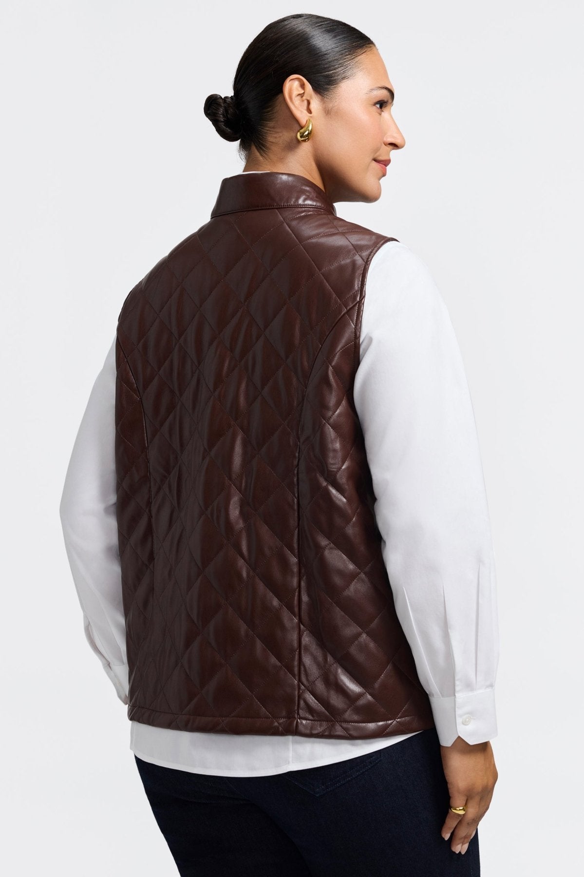 Billie Plus Vegan Leather Quilted Vest