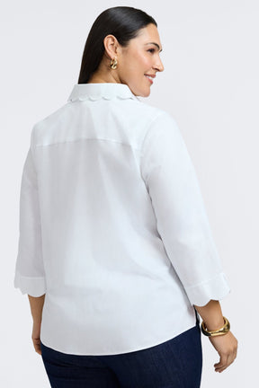 Gwen Plus No Iron Pinpoint 3/4 Sleeve Shirt