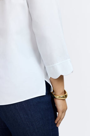 Gwen Plus No Iron Pinpoint 3/4 Sleeve Shirt