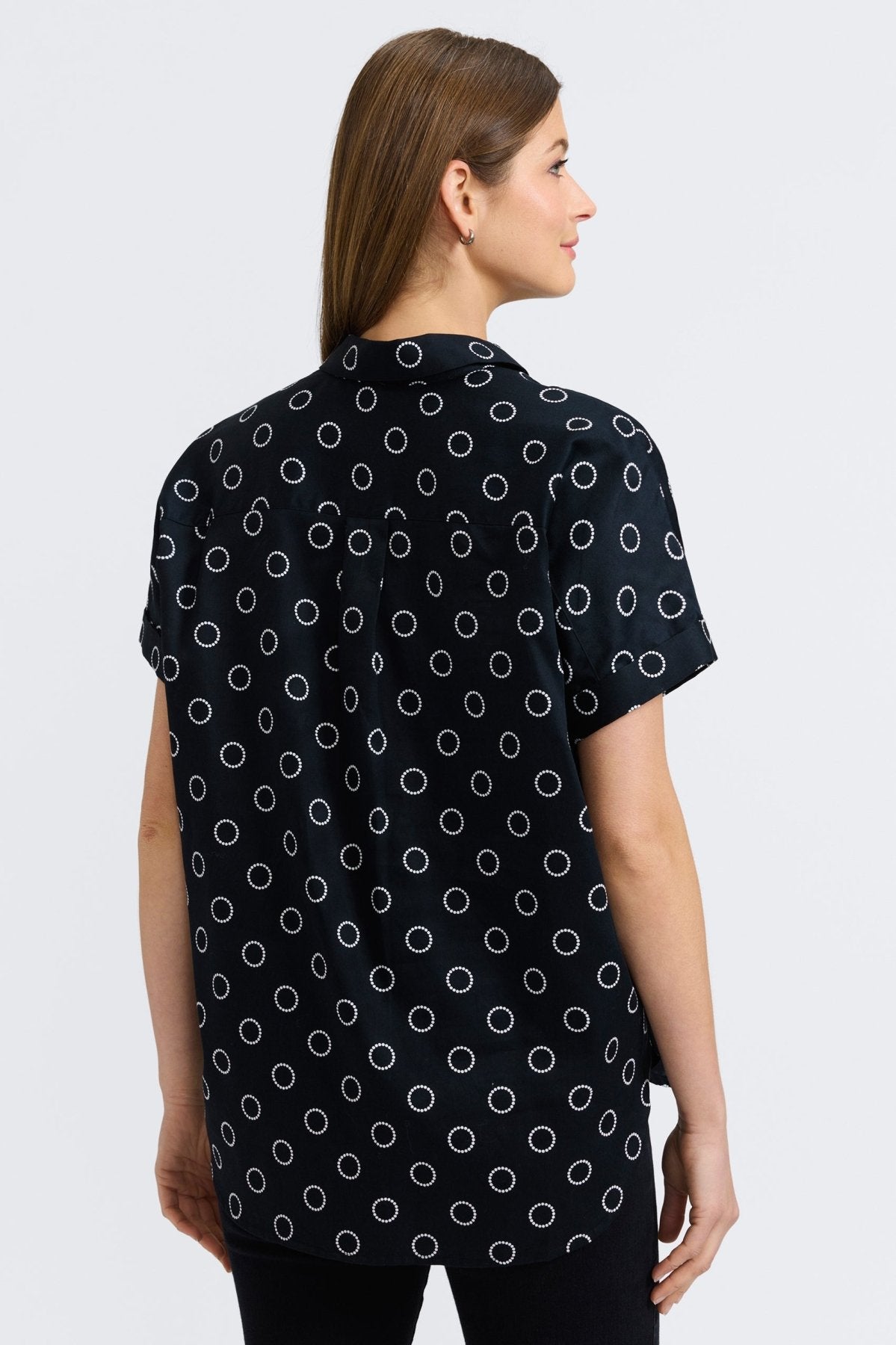 Abigail Circle Dot Short Sleeve Shirt