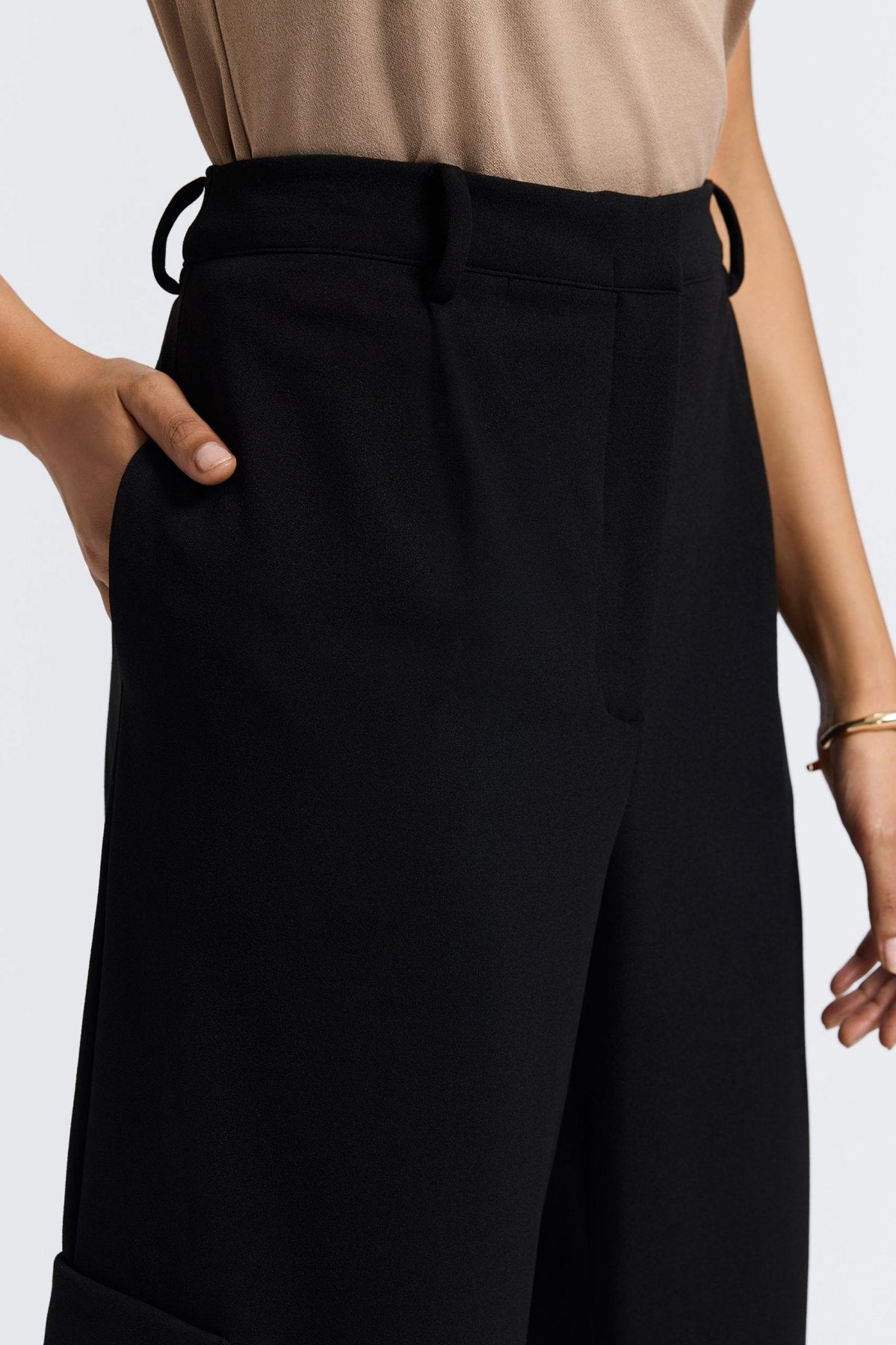 Elizabeth Knit Crepe Cargo Pants
